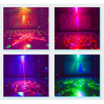 Led Disco Šviesos 90 Modelius Ant Vienos RGB Poveikis Lempos Balso Kontrolės Muzikos Lazerinius Projektorius, Šviesos, Disco Šalis Parodyti Scenos Šviesos