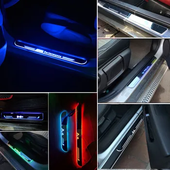 LED Durų Slenksčio Transliuojamas Šviesos Audi A5 Sportback 2009 - 2020 M. Akrilo Durų Slenksčių Nusitrinti Plokštė Automobilių Lipdukas Priedai