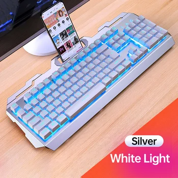 LED foninio apšvietimo Klaviatūra, Žaidimų Laidinio Žaidimų mechaninė klaviatūra, Silent Set Nešiojamas PC žaidėjai apšvietimu ir apšviesta klaviatūra