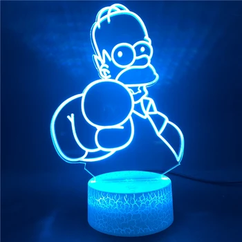 Led Nakties Šviesos Žadintuvas Bazės Simpsonai 7 Spalvos su Nuotolinio Kūdikių Šviesus Bazės Kambarį 