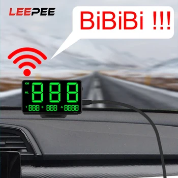 LEEPEE Automobilių Head Up Display Digital Car GPS Spidometro Greičio Ekranas, Didelis Šriftas LED Ekranas