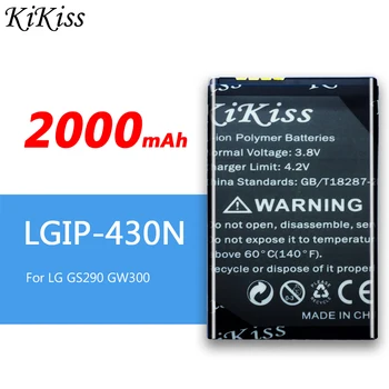 LGIP-430N 2000mAh Telefono Replacemeny Baterija LG GS290 Cookie Šviežia GW300 LX290 LX370 LX370 LGIP-430N LGIP MT375 GM360 430N