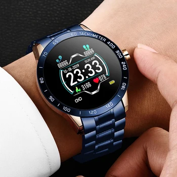 LIGE Naujas Prabangus Plieno Juosta Smart Watch Vyrų Širdies ritmas, kraujospūdžio Stebėsenos Daugiafunkcį Sporto Režimas Vandeniui Smartwatch