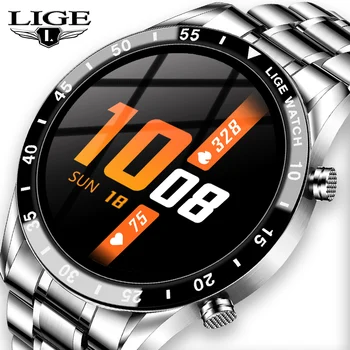 LIGE Verslo Smart Watch Vyrų Širdies ritmas BBlood Slėgio Stebėjimo Žadintuvas Priminimas 