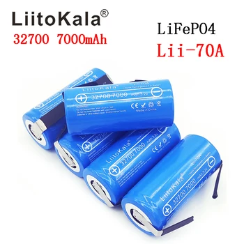 LiitoKala 3.2 V 32700 7000mAh 6500mAh LiFePO4 Baterija 35A Nuolat Išleidimo Didžiausias 55A Didelės galios baterija+Nikelio lakštai