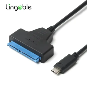 Lingable USB 3.1 C Tipo USB-C SATA 7+15 22Pin Kietųjų Diskų Keitiklis Standžiojo Disko Cabo 2,5 colių HDD/SSD su UASP Protokolas