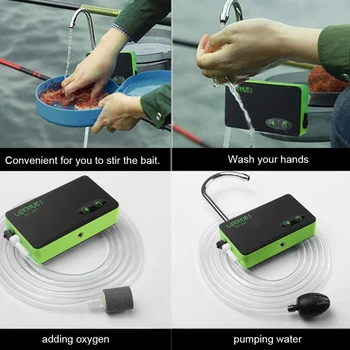 LINNHUE Plastiko Mini Prisotinto Aeratorius USB Įkrovimo Baterija (akumuliatorius Siurbti Vandens Absorbavimo Mašina, Vandens Siurblys, Žvejybos Įrankiai