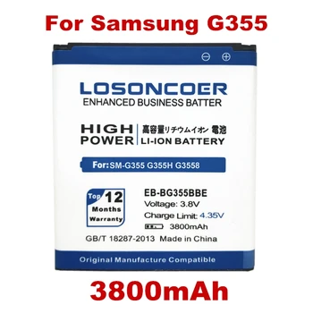 LOSONCOER 3800mAh EB-BG355BBE Samsung G355 Baterija SM-G355H SM-G3558 SM-G3586V G3588V G3559 G355H G3586 G35