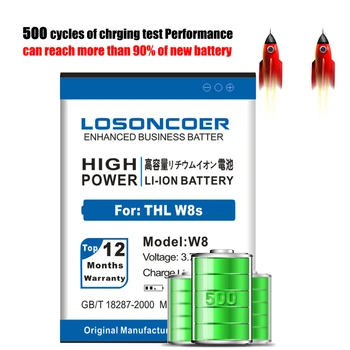 LOSONCOER 4500mAh THL W8s W8+ W8 Baterija THL W8s W8+ W8 Telefono