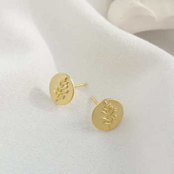 LouLeur 925 sterlingas sidabro naujas aukso didelis medis apvalus auskarai paprasta prašmatnus, elegantiškas žavesio auskarai moterims, kūrybos dovana, papuošalai