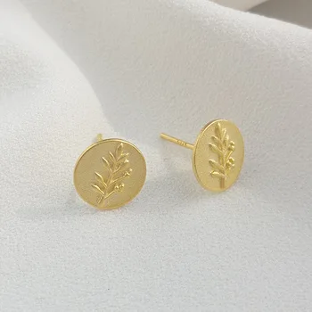 LouLeur 925 sterlingas sidabro naujas aukso didelis medis apvalus auskarai paprasta prašmatnus, elegantiškas žavesio auskarai moterims, kūrybos dovana, papuošalai