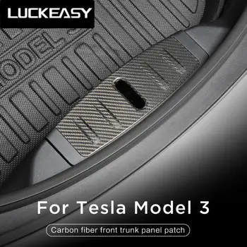 LUCKEASY Priekiniai Variklio Lauke Bagažo Bamperis Skydelis Tesla Model 3 2017-2020 Priekiniai lauke nekilnojamojo anglies pluošto apsaugos pleistras