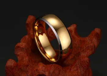 Mados Aukso Spalvos Žiedų 8mm Pločio Vyrų Volframo Vestuviniai Žiedai, Papuošalai Padoraus Volframo Karbidas Žiedai