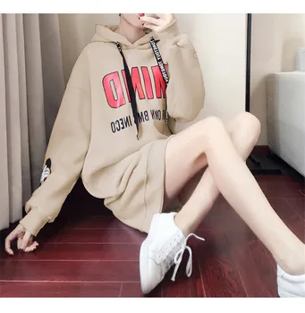 Mados Mergaičių Spausdinti Harajuku Korėjos Laisvus Marškinėlius Moterims Rudenį Merginos Streetwear Negabaritinių Hoodie Drabužius Ilgomis Rankovėmis