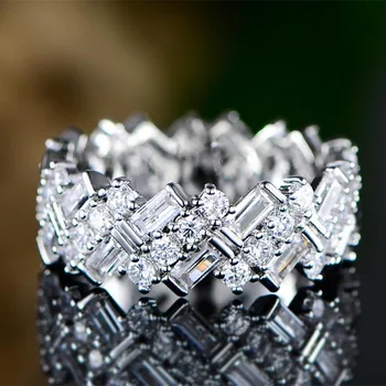 Mados Micro Asfaltuotas Kristalų Cirkonis Akmuo Žiedas Prabanga Romantiškos Meilės Sužadėtuvių, Vestuvių Papuošalai, Žiedai, Moterims, Aksesuarai