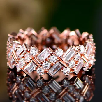 Mados Micro Asfaltuotas Kristalų Cirkonis Akmuo Žiedas Prabanga Romantiškos Meilės Sužadėtuvių, Vestuvių Papuošalai, Žiedai, Moterims, Aksesuarai