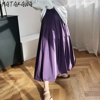 MATAKAWA Kawaii Mados Stilius Bud Reljefiniai Sijonai Moterų Rudenį korėjos Moliūgų-line prancūzijos Ilgas Sijonas Faldas Mujer Moda 2020 m.