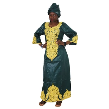 MD Afrikos Suknelės Moterims Išsiuvinėti heidi bazin Riche Ankara Dashiki Maxi Suknelė Tradicinės Vestuvės Dress Ponios Drabužiai