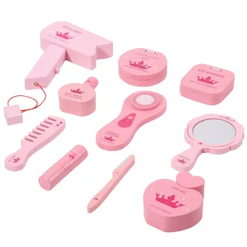 Mediniai žaislai Mergaitėms Makiažas Rinkinys Medinių Žaislų Rožinės spalvos Kosmetikos Žaislas Kūdikiui Apsimesti Žaisti Modeliavimas Grožio Mados Žaislas Vaikams dovanų