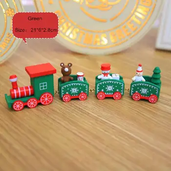 Medinių Bėgių Kelio Traukinio Žaislinės Transporto Priemonės 4 Mazgų Kalėdų Lokys Santa Traukinio Namų Puošybai Ornamentu Navidad Vaikams, Žaislai Naujųjų Metų Dovana