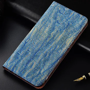 Medžio Tekstūros natūralios Odos Magnetinio Telefoną Atveju LG K6 K7 Mini G6 G7 ThinQ Apversti Stovėti Padengti