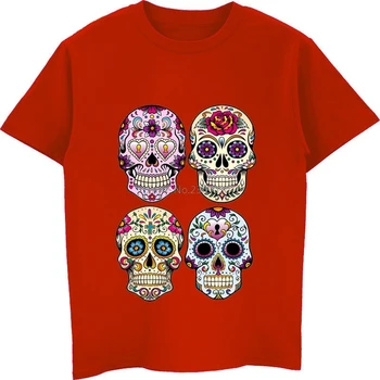 Meksikos Cukraus Kaukolės Klasikinis Derinys Mados marškinėliai Vyrams trumpomis Rankovėmis Medvilnės Marškinėliai Hip-Hop Unisex Marškinėliai Cool Tees Viršūnės