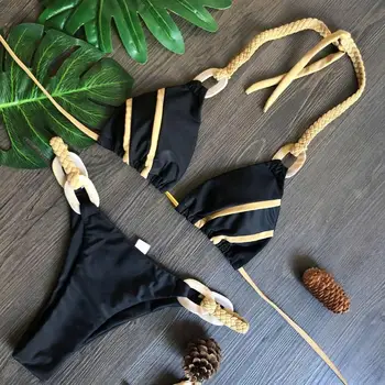 Melphieer Pintas maudymosi kostiumėlį moteris Apynasrio maudymosi kostiumėliai moterims, Trikampis bikini komplektas 