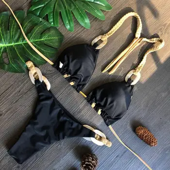 Melphieer Pintas maudymosi kostiumėlį moteris Apynasrio maudymosi kostiumėliai moterims, Trikampis bikini komplektas 