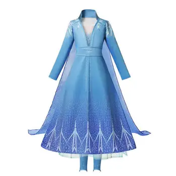 Mergina Elsa Nauja Suknelė Tyrinėti Šviesą Kostiumai Žiemos 3 Vnt Rinkiniai Snaigės Spausdinti Komplektus Tiulio Ilgomis Rankovėmis Tuščiaviduriai Atgal Frocks