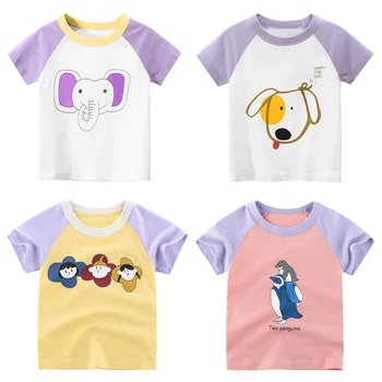 Merginos gyvūnų animacinių filmų t marškinėliai vaikams katė medvilnės berniukams trumpomis rankovėmis vasaros viršūnes vaikų drabužių berniukų marškinėliai kūdikių tee