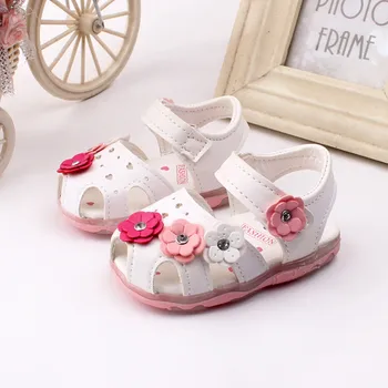 Merginos žiedų LED šviesos batai, sandalai vasarą išskirtinį laukinių suknelė su sandalai bamblys baby vaikų baby girl žiedų LED S4