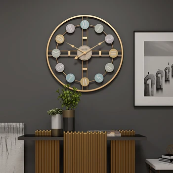 Metalo Šiaurės Sieninis Laikrodis Modernus Dizainas, Apvalios Kūrybos Sieninis Laikrodis Romėniškais Skaitmenimis Kambarį Grote Wandklok Namų Puošybai AA50WC