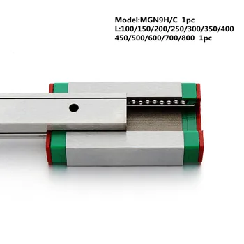 MGN9 CNC 9mm miniatiūriniai linijinis geležinkelių vadovas MGN9C L100 - 600 mm MGN9 linijinis bendrosios vežimo arba MGN9H siauras vežimas