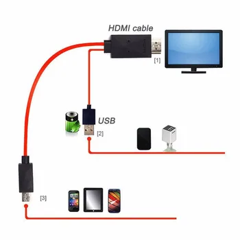 MHL Micro USB į HDMI 1080P HD TV AV Video Kabelis Adapteris su 11 PIN Samsung S4 S5, skirtos 