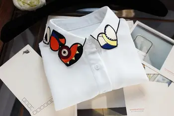 MIARA.L aukštos kokybės spalvų siuvinėjimo širdies formos pritvirtinti marškinėlius karoliai karoliai su padirbtų apykaklės, mažmeninės prekybos
