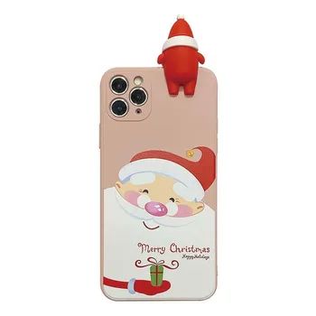Mielas 3D Animacinių filmų Kalėdų Senelis Atveju iPhone Apple Iphone 12 Pro Max SE 2020 m. 11 Pro max S Silicon Cover Briedžių Už Iphone12 mini