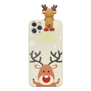 Mielas 3D Animacinių filmų Kalėdų Senelis Atveju iPhone Apple Iphone 12 Pro Max SE 2020 m. 11 Pro max S Silicon Cover Briedžių Už Iphone12 mini