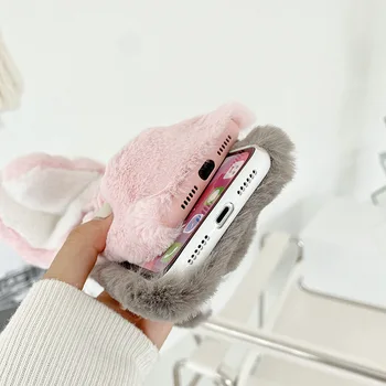 Mielas 3D Šiltas Pliušinis Minkštas Telefono dėklas 