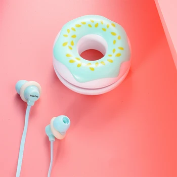 Mielas Spurgos Macarons Ausines 3,5 mm in-ear Stereo Laidinis Ausinių su mic Ausinės Atveju Vaikams ios Telefono Redmi Merginos MP3 Dovanos