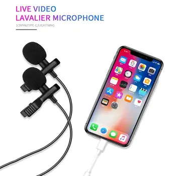 Mini Atvartas Lavalier Clip-on Įrašymas Mikrofonas, Mikrofonas (3,5 mm Lizdas Mikrofono PC Nešiojamas Lound Garsiakalbis 