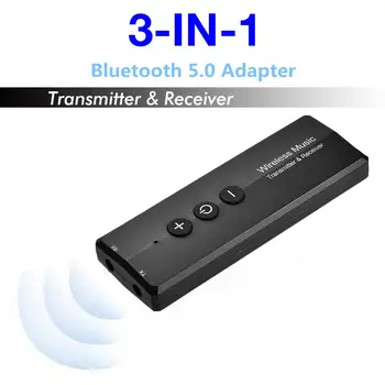 Mini Bluetooth 5.0 Garso Siųstuvą, Imtuvą, 3-in-1 Bevielis Muzikos Stereo Adapteris 3,5 mm Lizdas USB TV KOMPIUTERIO, Ausinės, Automobilinis rinkinys