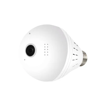 Mini IP vaizdo Kamera 360 Laipsnių LED Šviesos 960P Belaidžio Panoraminis Namų Saugumo WiFi CCTV Fisheye Lemputė Lempos Dviem Būdais Garso