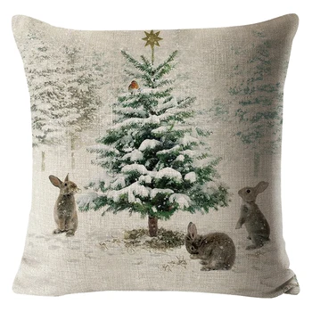 Minkštų pagalvėlių, lino užvalkalas Kalėdų Užvalkalas Kalėdų Medžio Sniego Elnių
