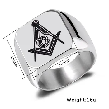 Modyle 316L Nerūdijančio Plieno, Masinu Žiedas Vyrams, magistro, masinu signet žiedas, free mason žiedas papuošalai