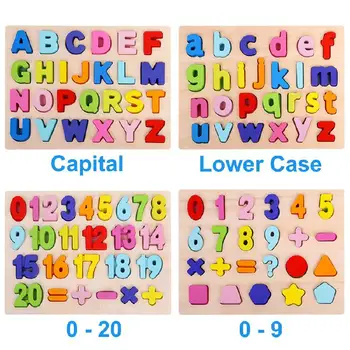 Montessori Skaitmeninis Švietimo Žaislai Ankstyvo Mokymosi 3d Dėlionė Abėcėlė-Skaitmeninis Įspūdį Ikimokyklinio Ugdymo Kūdikių Žaislai, Dėlionės