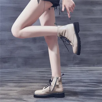 MORAZORA Dydis 34-42 Visiškai natūralios odos batai moterims zip nėrinių stambusis platformos batai žiemos sniego botas prabangūs bateliai