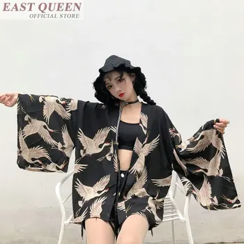 Moteriški viršūnes ir palaidinės 2019 harajuku kawaii marškinėliai Japonijos streetwear apranga, kimono megztinis moteriška yukata palaidinė moterims AA002