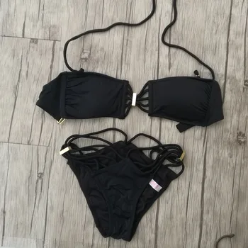 Moterų Bikinio Juoda Įžūlus apačioje Mažas Juosmens Seksualus maudymosi Kostiumėliai, Bikini rinkiniai maudymosi kostiumėlį Biquini Maudymosi Kostiumą, bikini braziliška