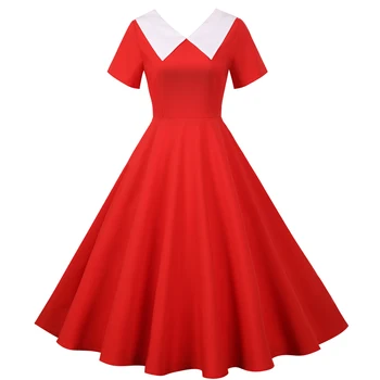 Moterų Vasaros Suknelė Kietas Mėlyna Geltona Raudona Juoda Vintage Elegantiška Juoda Šalis Suknelės Mados-line Aukštos Liemens Apdaras Femme Vestidos