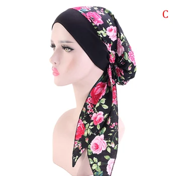 Moterų Žiemos Turbaną Skrybėlę, Elastingas Audinys Galvos Kepurė Hat Ponios Plaukų Aksesuarai Musulmonų Kepurė Šalikas
